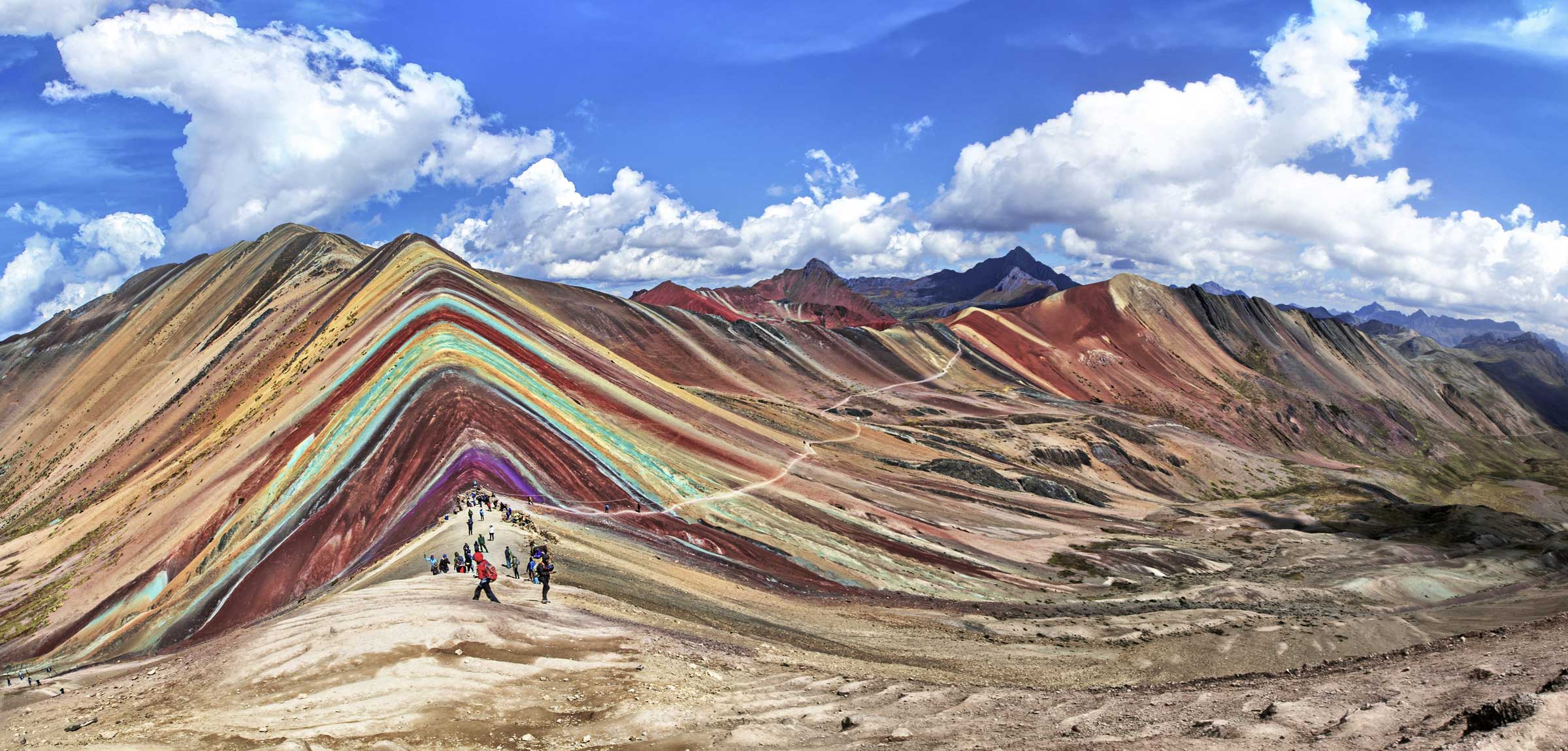 View of Rainbow Mountain in Peru