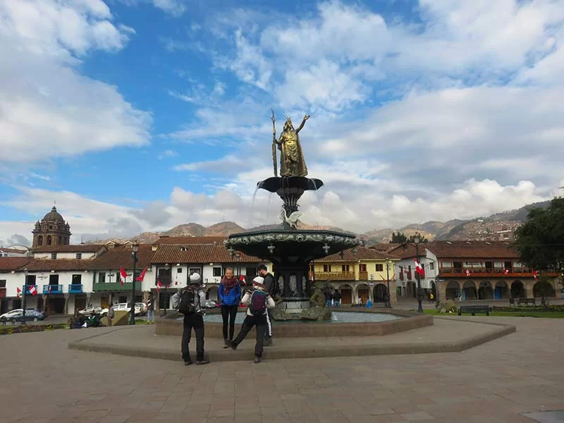 Water fountain at Cusco Main Square